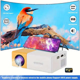 LED Home Theater Projector – Portable Outdoor Projector 300 Lumens for Home and Office
