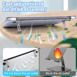 Mini Foldable Phone Stand – Adjustable Zinc Alloy Laptop Holder with Self-Adhesive Kickstand