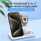 3-in-1 Foldable Wireless Charging Station – Fast Charging Dock for iPhone, iWatch, and AirPods