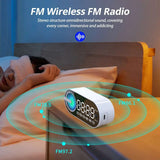 Quiet Wireless Bluetooth Speaker Alarm Clock – RGB TWS USB LED Mirror Digital Clock for Home