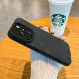 Matte Leather Silicone Phone Case for iPhone 15, 16, 12, 11, 14 Pro Max – Lens Protection Full Cover
