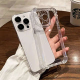 Luxury Shockproof Clear Phone Case for iPhone 16, 15, 14, 13, 12, 11 Pro Max – Transparent Hard Back Cover