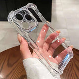 Luxury Shockproof Clear Phone Case for iPhone 16, 15, 14, 13, 12, 11 Pro Max – Transparent Hard Back Cover