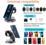 3-in-1 Magnetic Wireless Charging Stand – Fast Charging Dock for iPhone, iWatch, and AirPods with MagSafe