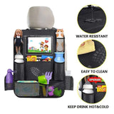 Car Backseat Organizer with Touch Screen Tablet Holder – Auto Storage Pockets for Car Seat Protection