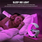 Smart Light & Wireless Charger Desk Lamp – Bluetooth Speaker with Ambient Color Night Light