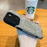 Matte Leather Silicone Phone Case for iPhone 15, 16, 12, 11, 14 Pro Max – Lens Protection Full Cover