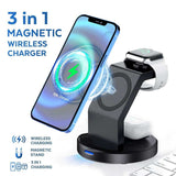 3-in-1 Magnetic Wireless Charging Stand – Fast Charging Dock for iPhone, iWatch, and AirPods with MagSafe