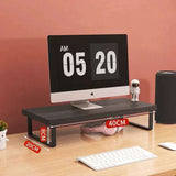 Desktop Monitor Stand – Wooden Shelf for Computer, Laptop, and Office Storage