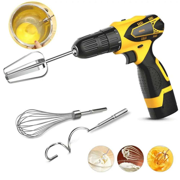 Stainless Steel Egg Beater – Whisk Mixer for Baking, Cream & Butter, Electric Drill Compatible