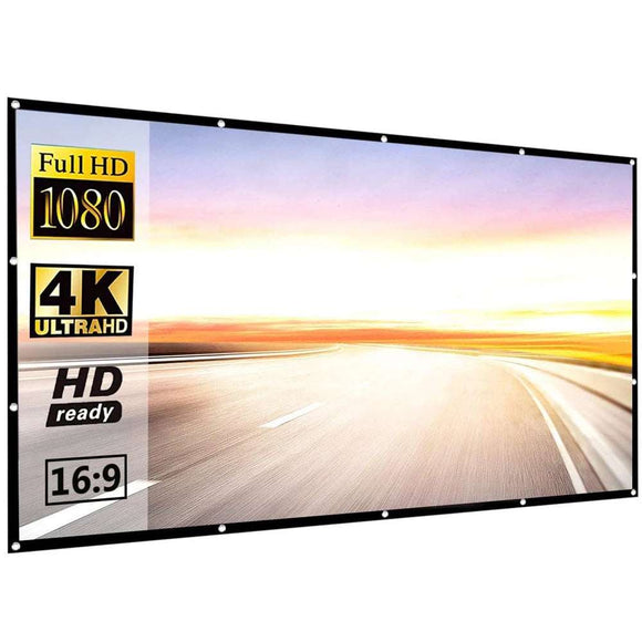 Foldable Projection Screen 60-150 Inches – 16:9 Outdoor Full HD 2K 4K Projector Screen