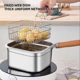 Stainless Steel Frying Pan – 2500ML Portable Cooking Pot, Deep Fryer & Steamer for Gas and Electric Stoves