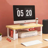 Desktop Monitor Stand – Wooden Shelf for Computer, Laptop, and Office Storage