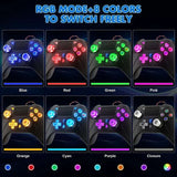 Wired RGB Gamepad Controller – Compatible with PS5/PS4/PC, Dual Vibration, Turbo, Touchpad