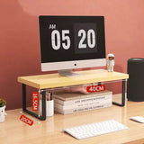 Desktop Monitor Stand – Wooden Shelf for Computer, Laptop, and Office Storage