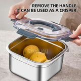 Stainless Steel Frying Pan – 2500ML Portable Cooking Pot, Deep Fryer & Steamer for Gas and Electric Stoves