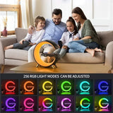Smart Light & Wireless Charger Desk Lamp – Bluetooth Speaker with Ambient Color Night Light