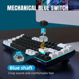 68-Key Mechanical Gaming Keyboard – RGB Backlit, Hot-Swappable Blue Switches for PC/Laptop