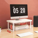Desktop Monitor Stand – Wooden Shelf for Computer, Laptop, and Office Storage