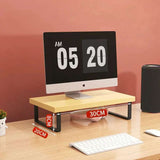 Desktop Monitor Stand – Wooden Shelf for Computer, Laptop, and Office Storage