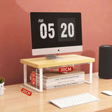 Desktop Monitor Stand – Wooden Shelf for Computer, Laptop, and Office Storage
