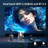 HY300 Plus Projector – Android 4K 1280x720P Video Cinema Portable Outdoor Projector