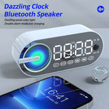 Quiet Wireless Bluetooth Speaker Alarm Clock – RGB TWS USB LED Mirror Digital Clock for Home
