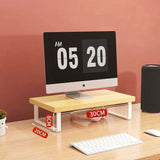 Desktop Monitor Stand – Wooden Shelf for Computer, Laptop, and Office Storage