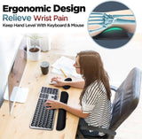 Ergonomic Keyboard & Mouse Pad Set – Memory Foam Wrist Support for Office & Gaming
