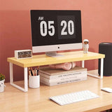 Desktop Monitor Stand – Wooden Shelf for Computer, Laptop, and Office Storage