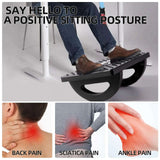 Ergonomic Footrest – Under Desk Foot Stool with 180° Swing and Massage Rollers for Home & Office