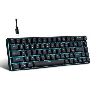 68-Key Mechanical Gaming Keyboard – RGB Backlit, Hot-Swappable Blue Switches for PC/Laptop