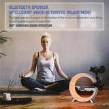 Smart Light & Wireless Charger Desk Lamp – Bluetooth Speaker with Ambient Color Night Light