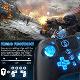 Wired RGB Gamepad Controller – Compatible with PS5/PS4/PC, Dual Vibration, Turbo, Touchpad
