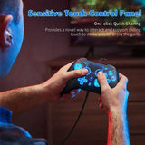 Wired RGB Gamepad Controller – Compatible with PS5/PS4/PC, Dual Vibration, Turbo, Touchpad