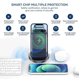 3-in-1 Magnetic Wireless Charging Stand – Fast Charging Dock for iPhone, iWatch, and AirPods with MagSafe