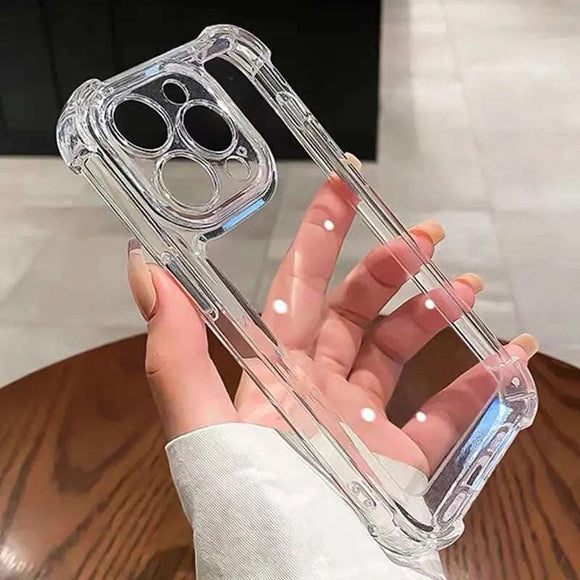 Luxury Shockproof Clear Phone Case for iPhone 16, 15, 14, 13, 12, 11 Pro Max – Transparent Hard Back Cover
