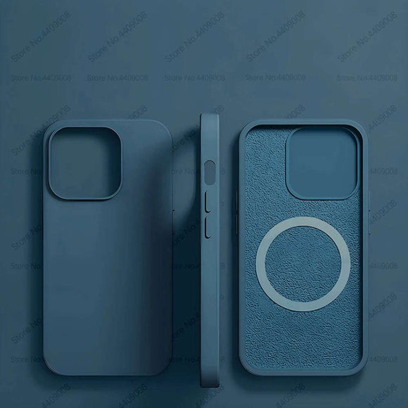 Magsafe Wireless Charging Case for iPhone 15, 11, 14, 13, 12 Pro Max Plus – Liquid Silicone Magnetic Soft Cover