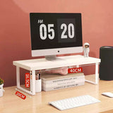 Desktop Monitor Stand – Wooden Shelf for Computer, Laptop, and Office Storage
