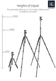 RT55C Professional carbon fibre tripod for digital camera tripod Suitable for travel