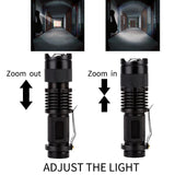 LED Flashlight 2000LM Q5 Mini LED Flashlight COB Torch AA/14500 Adjustable Zoom Focus Torch USB T6 Flash Light 18650 Penlight - Techngeek