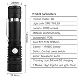 LED Flashlight 2000LM Q5 Mini LED Flashlight COB Torch AA/14500 Adjustable Zoom Focus Torch USB T6 Flash Light 18650 Penlight - Techngeek