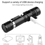 LED Flashlight 2000LM Q5 Mini LED Flashlight COB Torch AA/14500 Adjustable Zoom Focus Torch USB T6 Flash Light 18650 Penlight - Techngeek