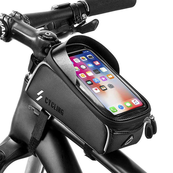 Untoom Rainproof Waterproof Mountain Bike Bag Bicycle Front Frame Top Tube Bag MTB 6.0 inch Touch Screen Mobile Phone Bike Case - Techngeek