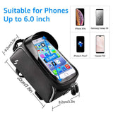 Untoom Rainproof Waterproof Mountain Bike Bag Bicycle Front Frame Top Tube Bag MTB 6.0 inch Touch Screen Mobile Phone Bike Case - Techngeek