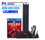 3 in 1 Vertical Stand For PS4/PS4 Slim/PS4 PRO With Dual Controller Charger Station - Techngeek