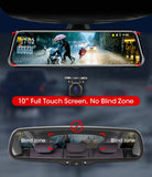 10 inches Touch Screen 1080P Car DVR stream media Dash camera Dual Lens Video Recorder Rearview mirror 1080p Rear camera