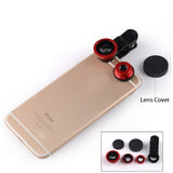 Universal Clip 3 in 1 HD Fish Eye Camera Macro Wide Angle Phone Lens For iPhone and Android