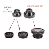 Universal Clip 3 in 1 HD Fish Eye Camera Macro Wide Angle Phone Lens For iPhone and Android