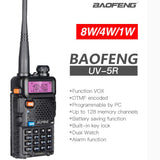 Powerful Baofeng UV-5R 8W Walkie Talkie VHF UHF Transceiver UV 5R Amateur Ham CB Radio Station 8Watts 10km Hunting Transmitter